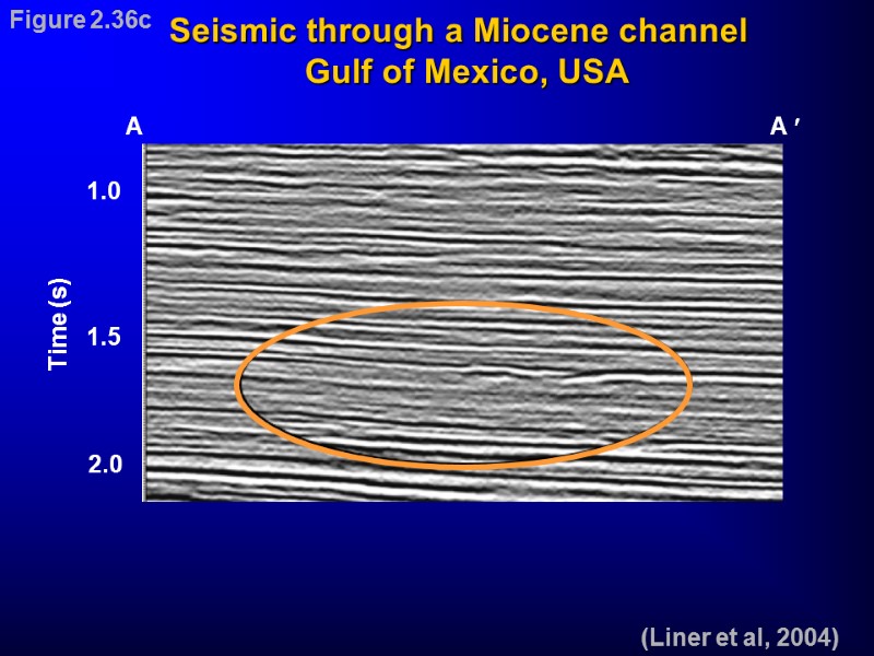 (Liner et al, 2004) Seismic through a Miocene channel   Gulf of Mexico,